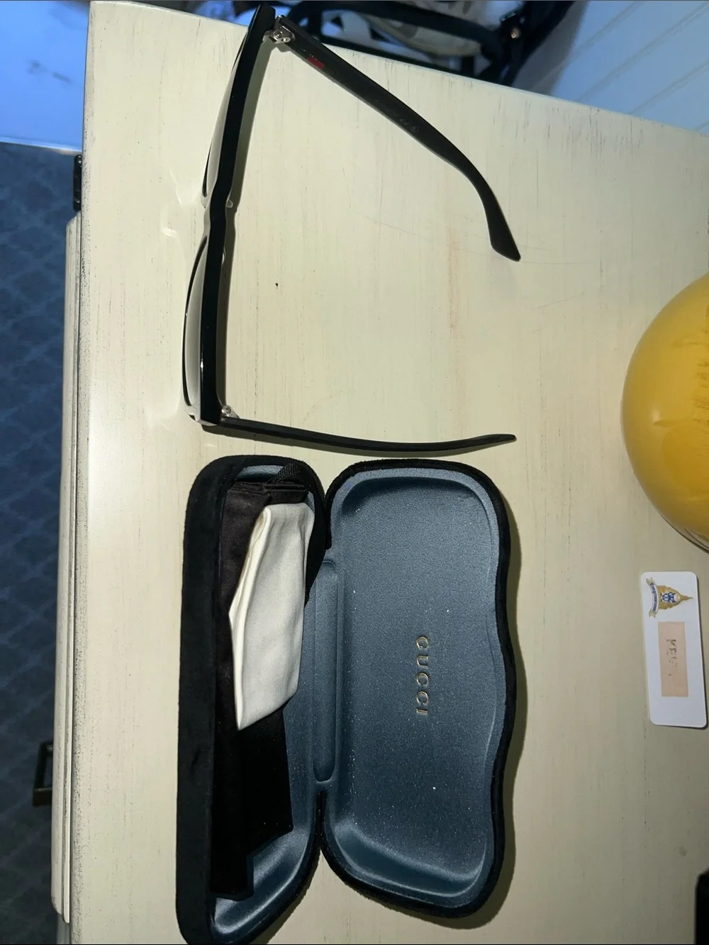 Gucci Black Rectangular Sunglasses